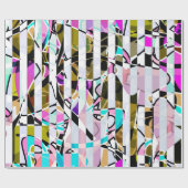 Abstract gestreepte strepen beige turquoise p cadeaupapier (Vlak)