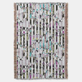 Abstract gestreepte strepen beige turquoise p deken (Voorkant Verticaal)