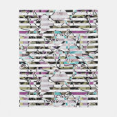 Abstract gestreepte strepen beige turquoise p fleece deken (Voorkant)