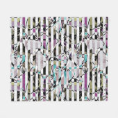 Abstract gestreepte strepen beige turquoise p fleece deken (Voorkant (Horizontaal))
