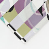 Abstract gestreepte strepen beige turquoise p fleece deken (Hoek)