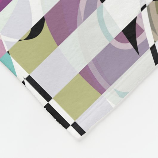 Abstract gestreepte strepen beige turquoise p fleece deken (Hoek)