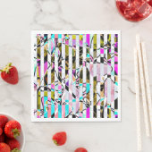 Abstract gestreepte strepen beige turquoise p servet (Insitu)