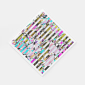 Abstract gestreepte strepen beige turquoise p servet (Hoek)