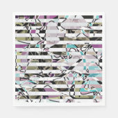Abstract gestreepte strepen beige turquoise p servet (Voorkant)