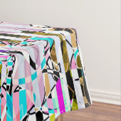 Abstract gestreepte strepen beige turquoise p tafelkleed (Voorbeeld)