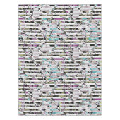 Abstract gestreepte strepen beige turquoise p tafelkleed (Voorkant)