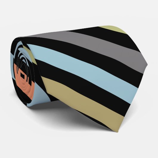 Abstract gestript gestreepte koraal met moderne vo stropdas (Opgerold)