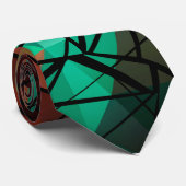 Abstract gestript, helder, oranje groen stropdas (Opgerold)