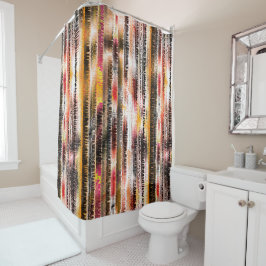 Abstract gestript van opvallend gesneden papier douchegordijn