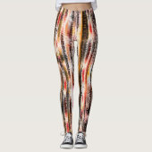 Abstract gestript van opvallend gesneden papier leggings (Voorkant)