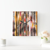 Abstract gestript van opvallend gesneden papier vierkante klok (Huis)