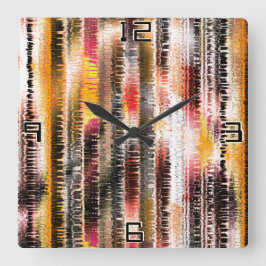 Abstract gestript van opvallend gesneden papier vierkante klok