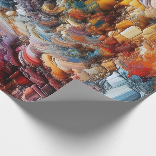 Abstract gestructureerd dik verfpatroon cadeaupapier (Hoek)