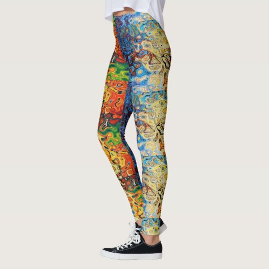 Abstract gestructureerd patroon leggings (Links)