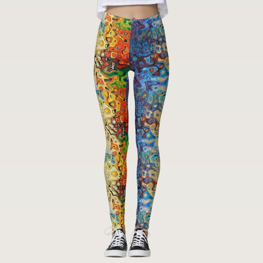 Abstract gestructureerd patroon leggings (Voorkant)
