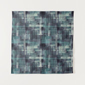 Abstract gestructureerde grijsblauwe grungepatroon wandkleed (Voorkant (horizontaal))