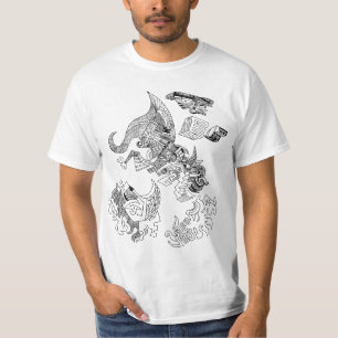 Abstract getekend t-shirt