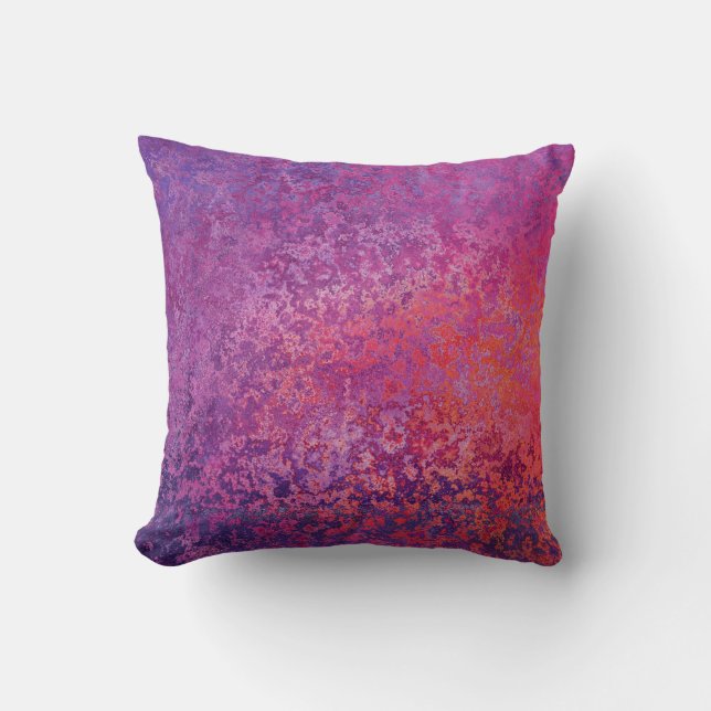 Abstract getextureerd ontwerp in roze en paars kussen (Voorkant)