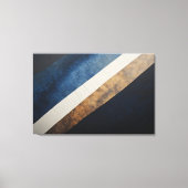 Abstract Getextureerde Diagonaal Blauw Goud Canvas Afdruk (Voorkant)