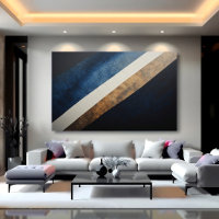Abstract Getextureerde Diagonaal Blauw Goud