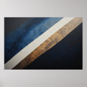 Abstract Getextureerde Diagonaal Blauw Goud Poster (Voorkant)