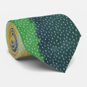 Abstract getextureerde gele groene ombre stropdas (Opgerold)
