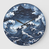 Abstract getij" - Ocean Wave Grote Klok (Voorkant)