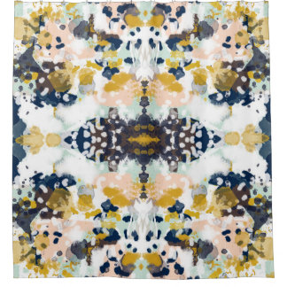 Abstract geverfde deklare douchegordijn