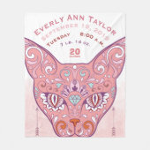 Abstract geverfde katten, baby-meisje, geboortecij fleece deken (Voorkant)