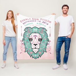 Abstract geverfde leeuwenkruid, geboorteland fleece deken