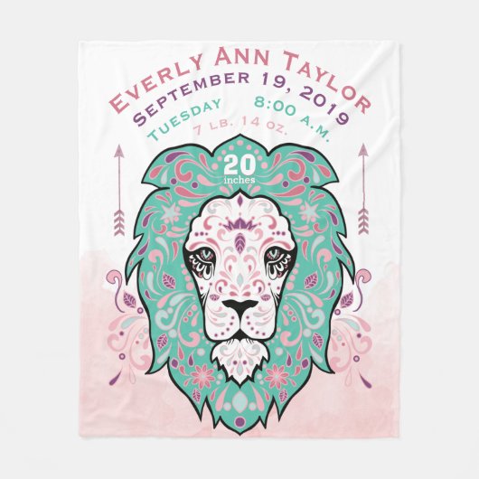 Abstract geverfde leeuwenkruid, geboorteland fleece deken (Voorkant)