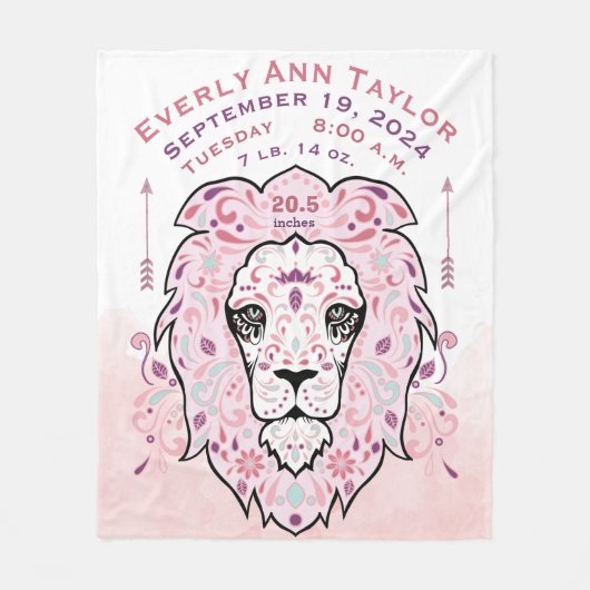 Abstract geverfde leeuwenkruid, geboorteland fleece deken (Voorkant)