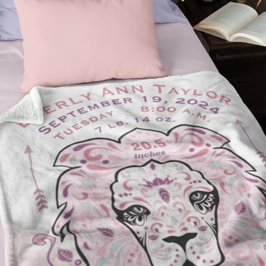 Abstract geverfde leeuwenkruid, geboorteland fleece deken