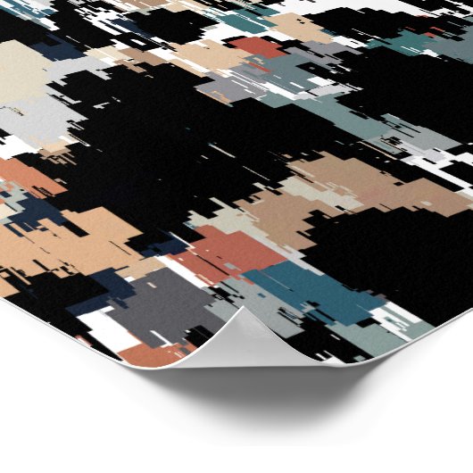 Abstract Gevlekt Camouflagepatroon Poster (Hoek)