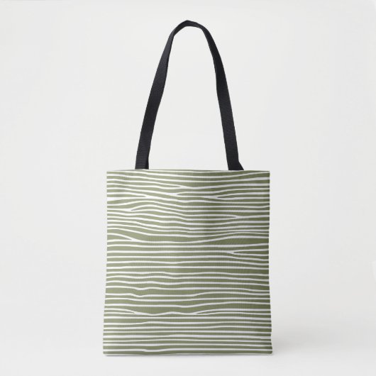 Abstract gevoerd modern olijfgroen tote bag (Voorkant)