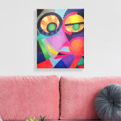 Abstract gezicht #1 canvas afdruk (Insitu (Woonkamer))