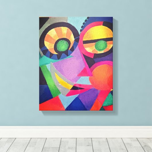 Abstract gezicht #1 canvas afdruk (Insitu (Houten vloer))