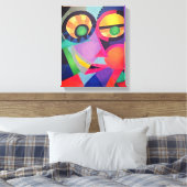 Abstract gezicht #1 canvas afdruk (Insitu (Slaapkamer))