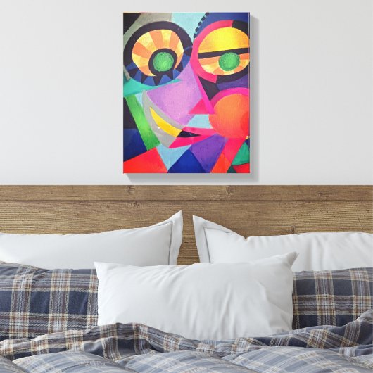 Abstract gezicht #1 canvas afdruk (Insitu (Slaapkamer))