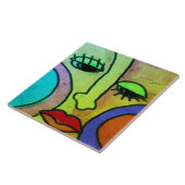 Abstract Gezicht 1 Digitaal Schilderen Tegeltje (Zijkant)