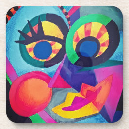 Abstract gezicht #2 bier onderzetter