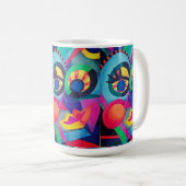 Abstract gezicht #2 koffiemok (Voorkant rechts)