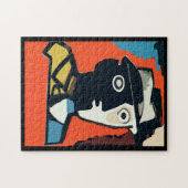 Abstract gezicht art deco legpuzzel (Horizontaal)