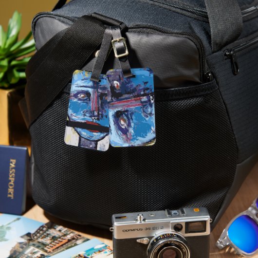 Abstract gezicht bagagelabel (Voorkant /achterkant)