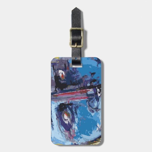 Abstract gezicht bagagelabel (Voorkant verticaal)