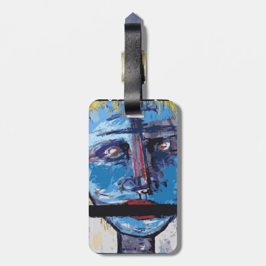 Abstract gezicht bagagelabel (Achterkant verticaal)