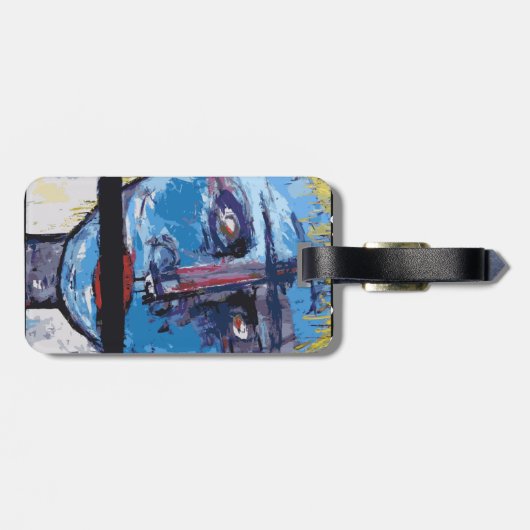 Abstract gezicht bagagelabel (Achterkant horizontaal)