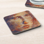 Abstract gezicht bier onderzetter (Linkerzijde)