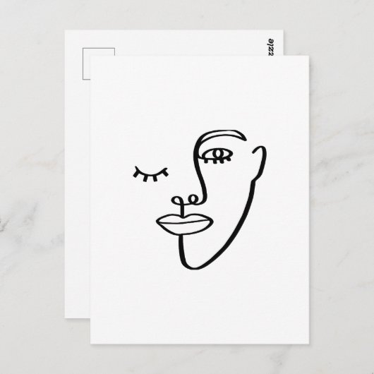 Abstract gezicht | briefkaart (Voorkant / Achterkant)